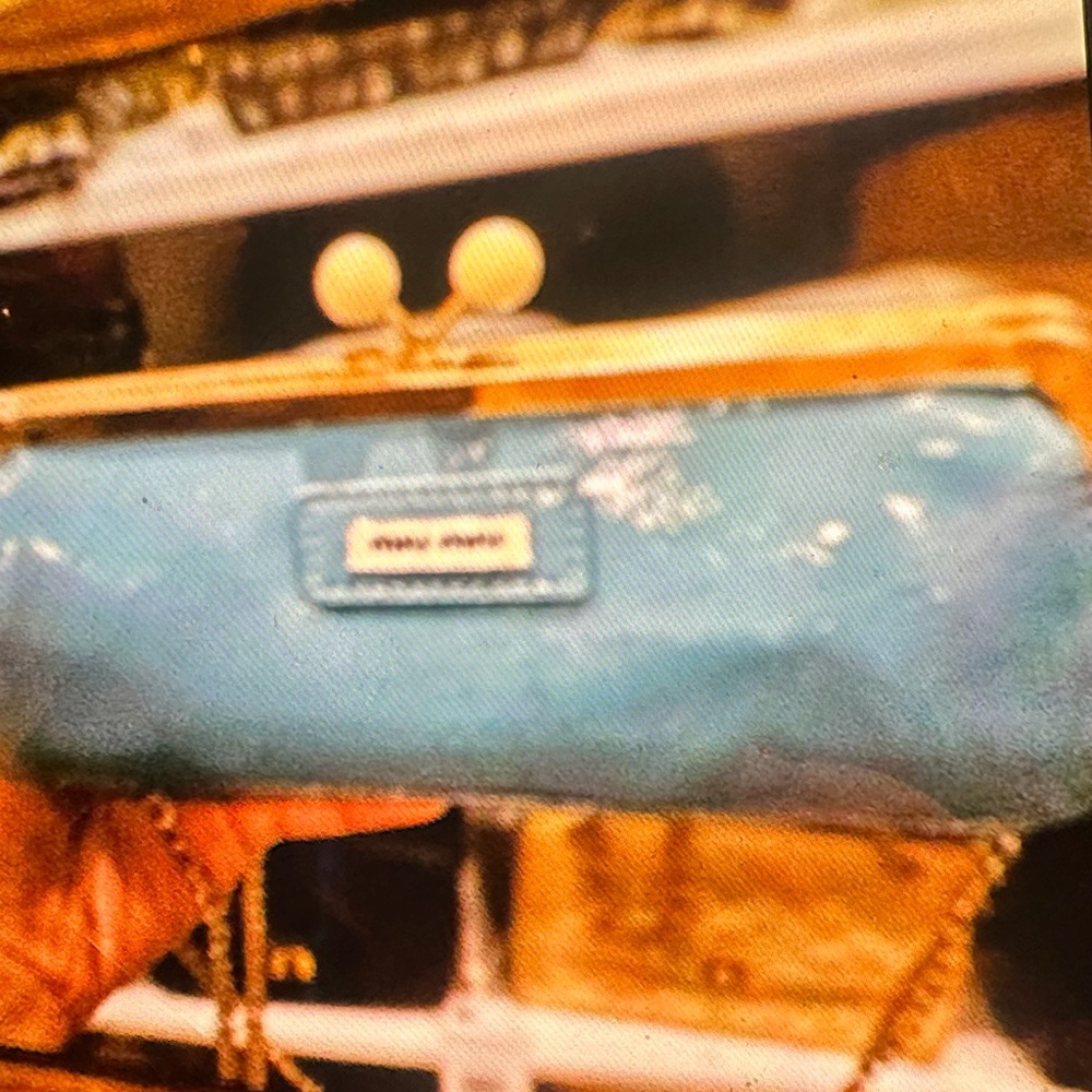 Chic Blue Clutch by [Brand] kiss lock